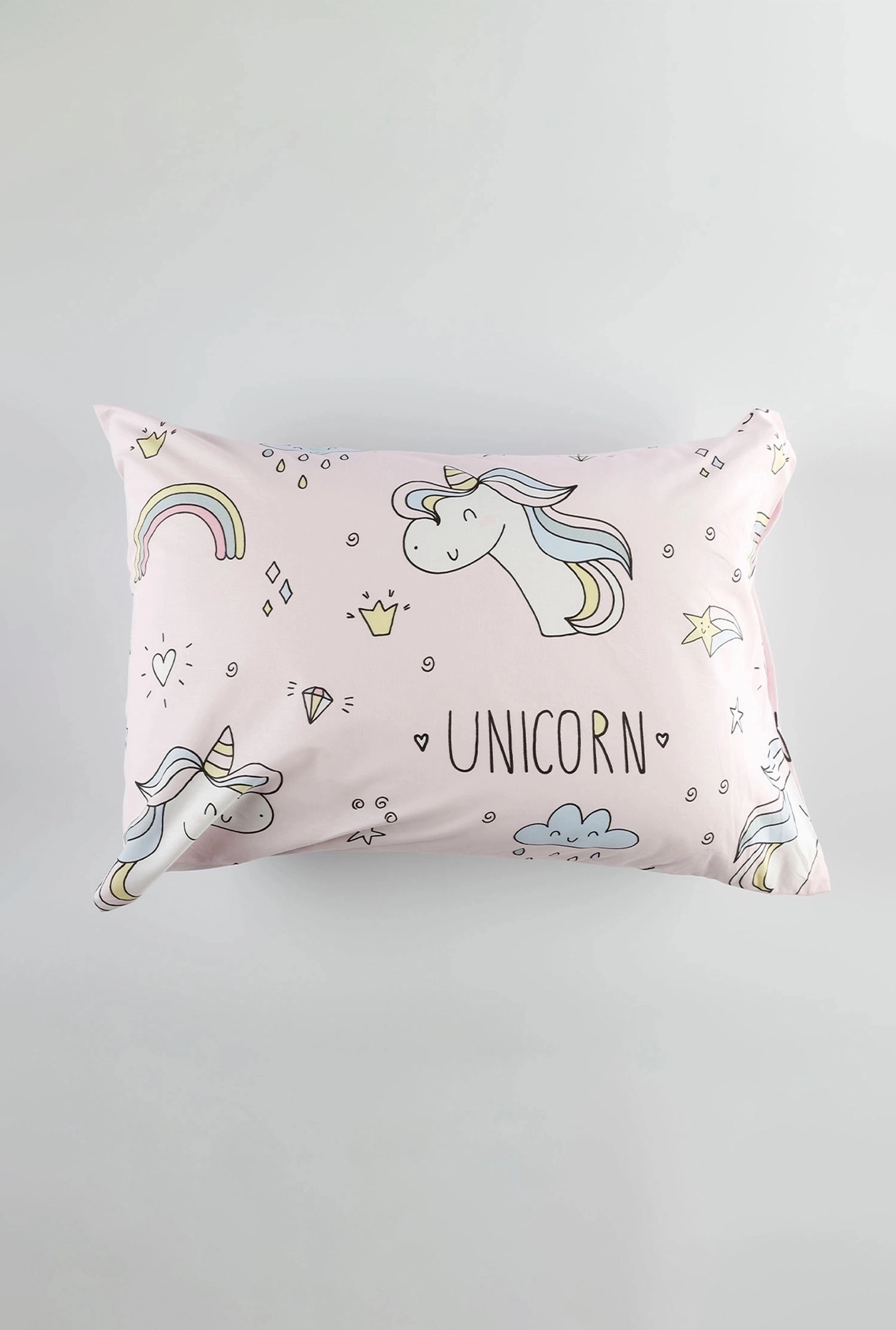 Jastučnica pamučni šifon roze jednorog