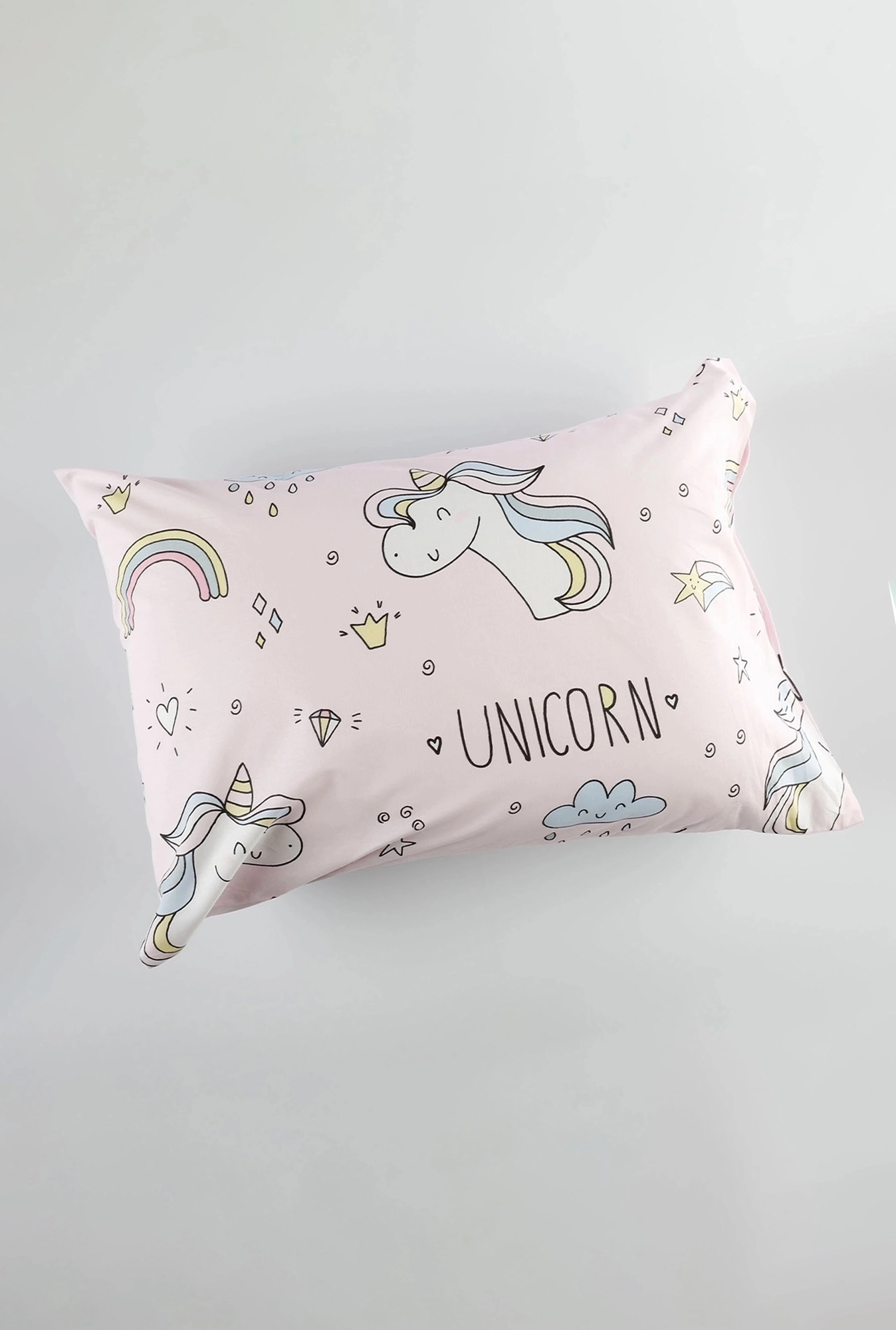 Jastučnica pamučni šifon roze jednorog