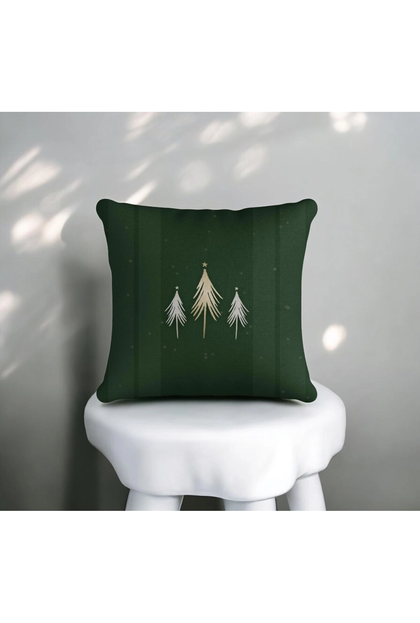 Ukrasna jastučnica Zelena sa jelkama 45x45
