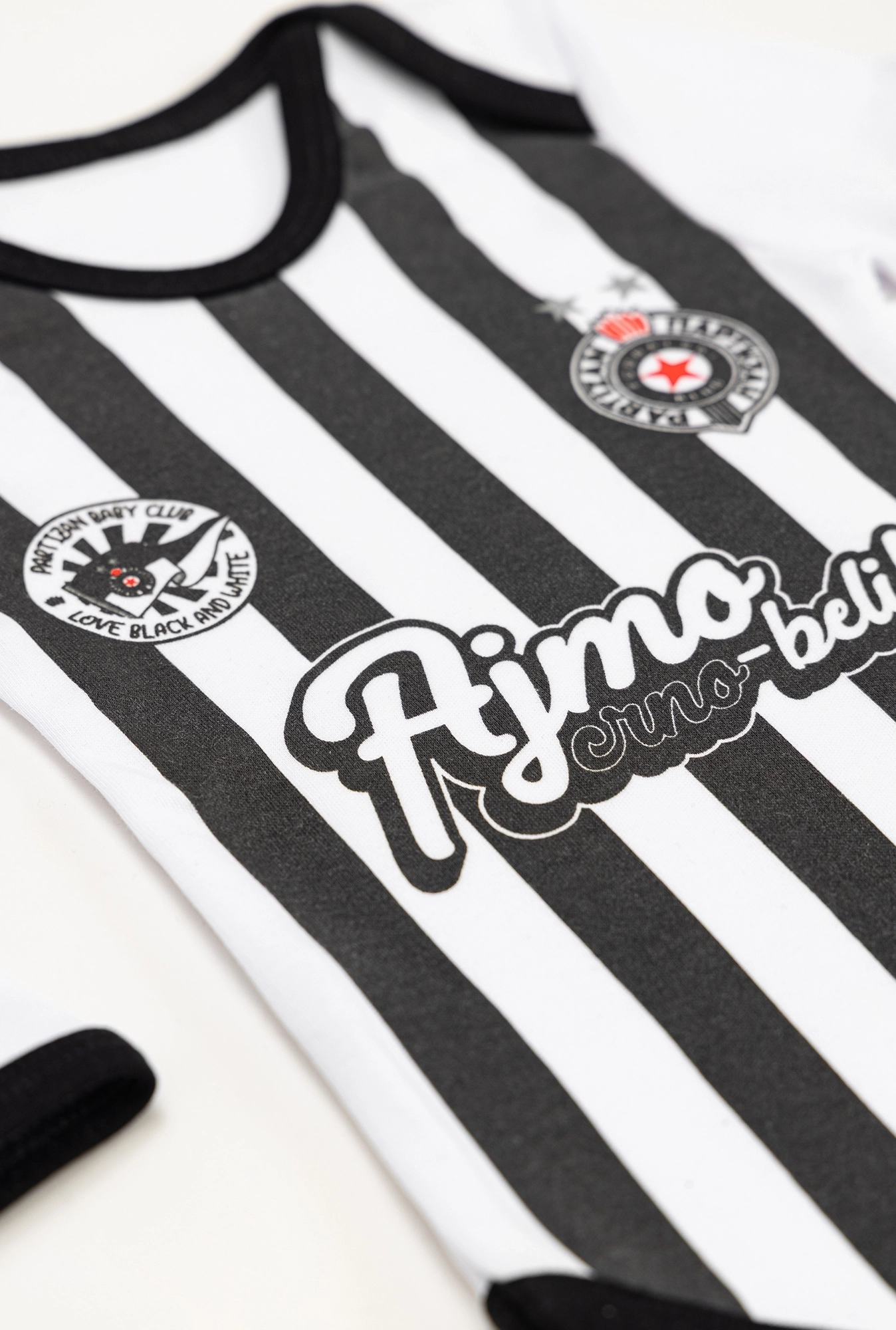 Bodi dug rukav Partizan Ajmo crno-beli