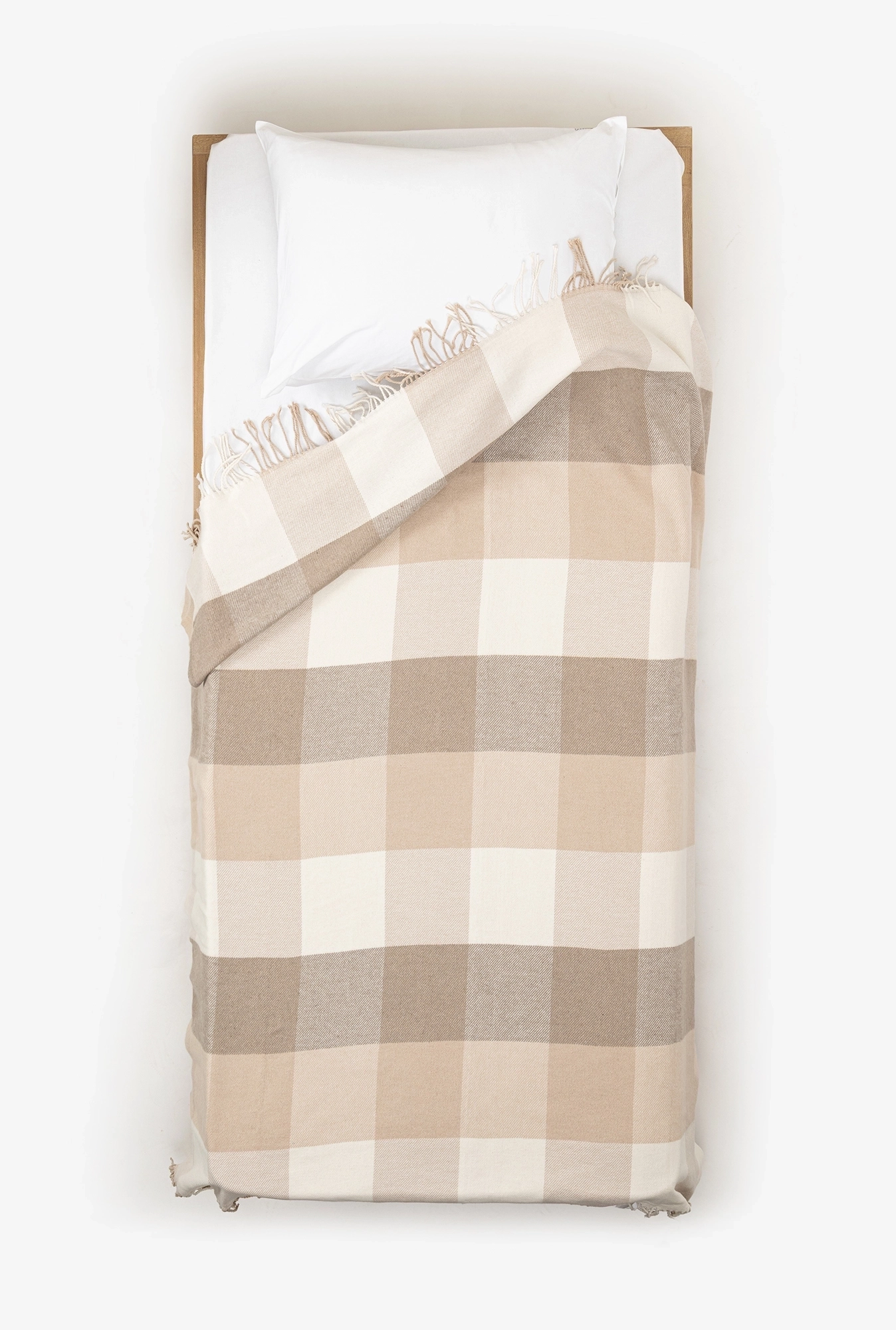 Ćebe braon karo sa resama