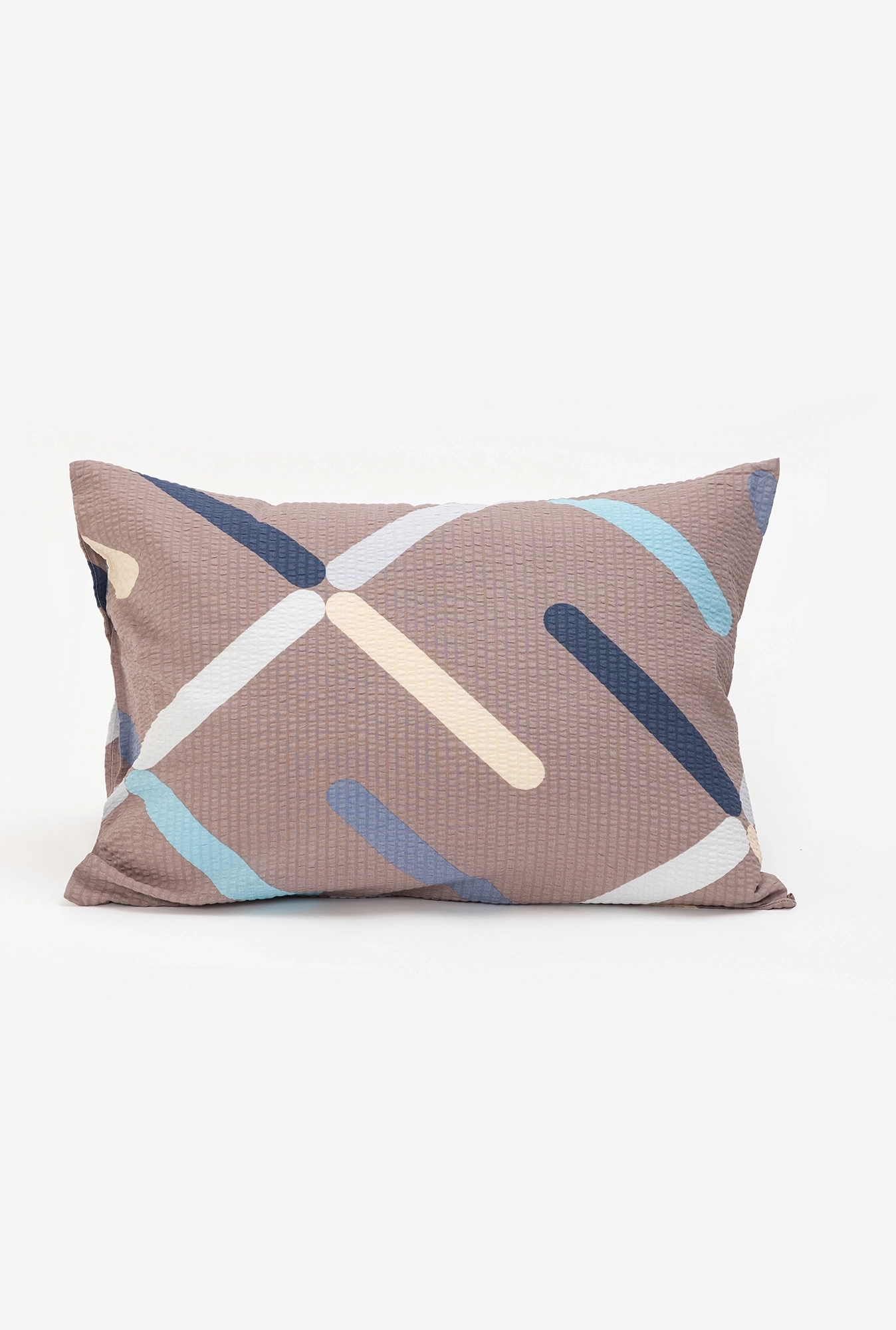 Jastučnica pamučni krep braon sa prugama