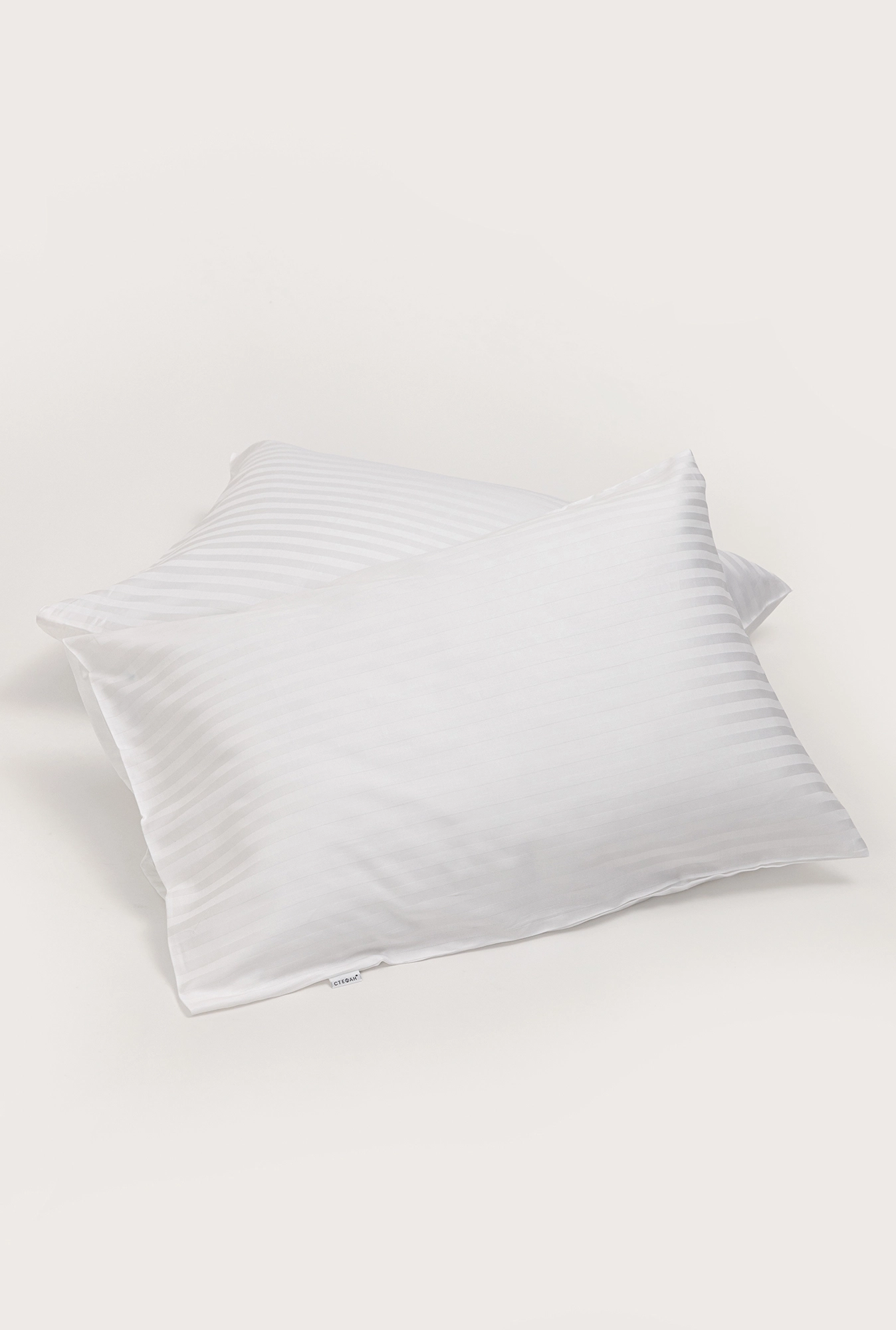 Set jastučnica 2/1 damast pruga bela 10mm