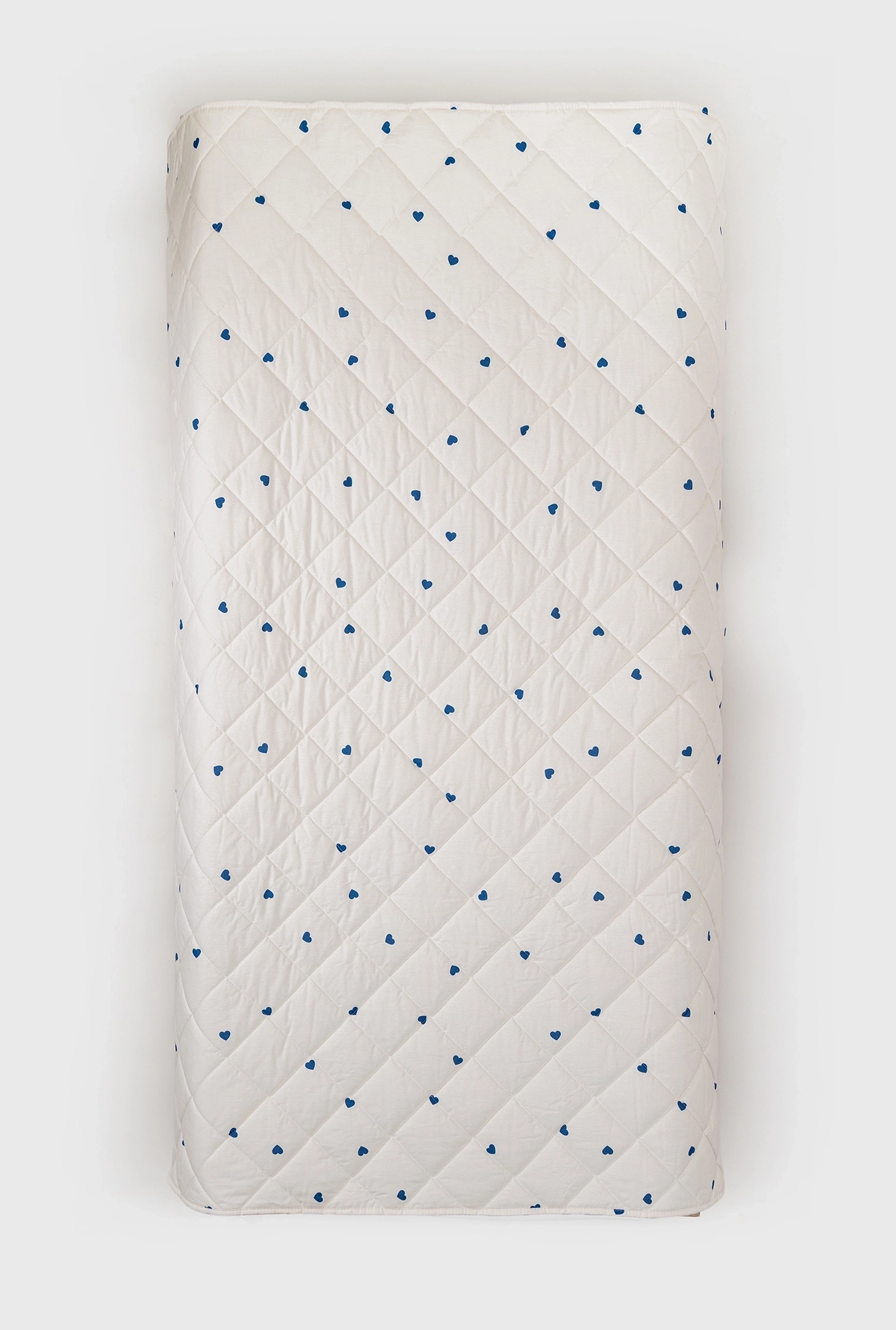 Štep deka Plavo srce na bež osnovi